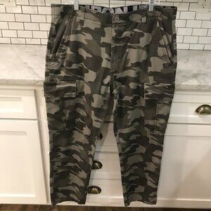 Iron Co Pants Mens 40x32 Camo Gray Cargo Stretch Utility Pockets Camouflage